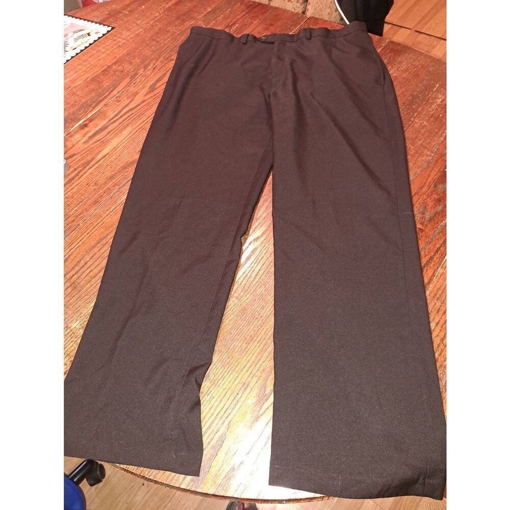 42x32 Haggar Black Classic Fit Flat Front Pleated Leg Dress Pants